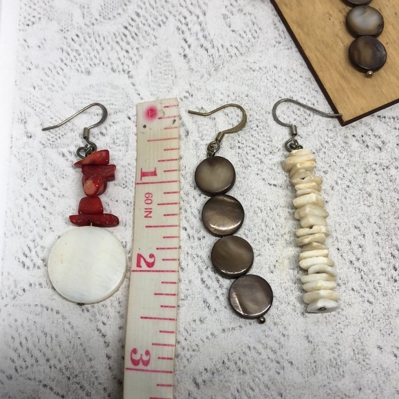 Curated bundle lot 3 boho beach festival statement shell earrings - Picture 5 of 5